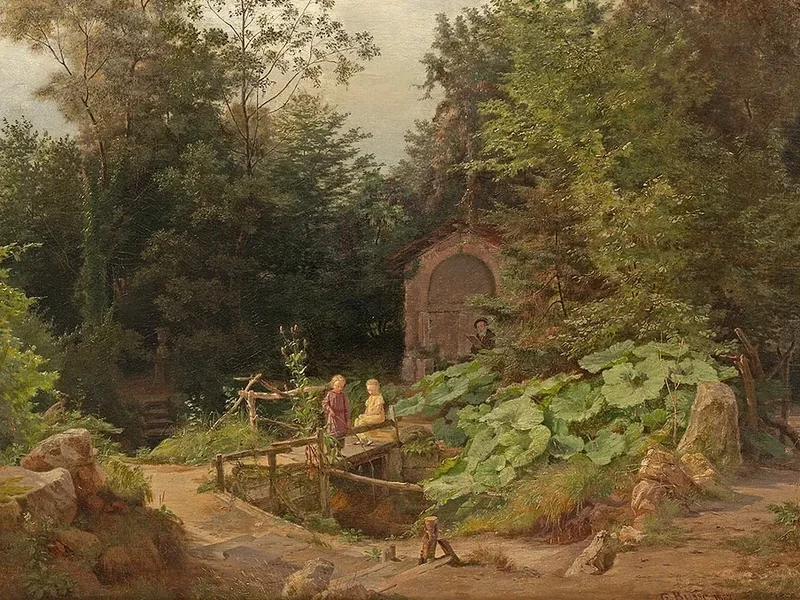 1810-Georg Heinrich Busse - Paesaggio del giardino 1867